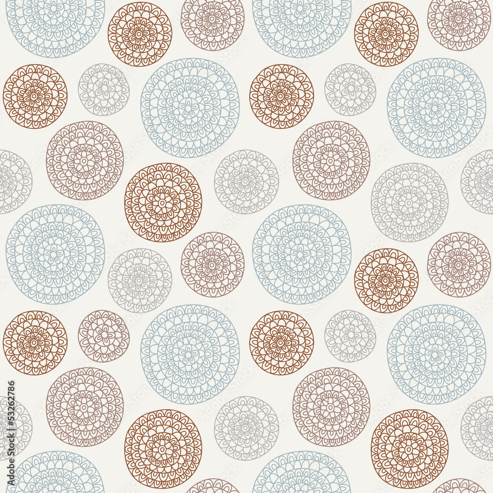 Poster seamless pattern with ornamental circles