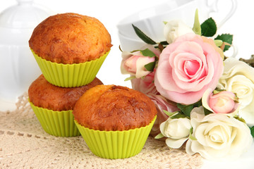 Sweet cupcakes close up