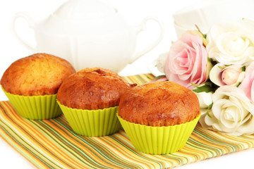 Sweet cupcakes close up