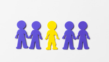 Colourful foam people on white background