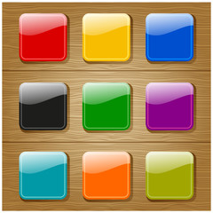 Set of glossy button icons. Vector