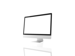 Computer Display flach seitlich mit Spiegelung