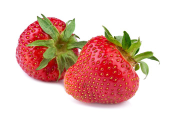 ripe strawberry on white background