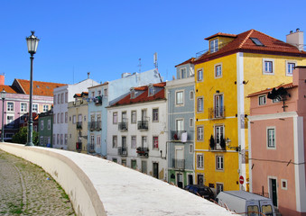 Fototapeta na wymiar Colorful houses of Lisbon
