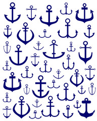 silhouettes of anchors