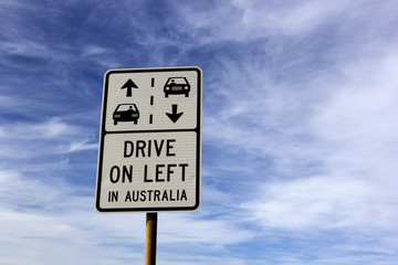 Drive on left in Australia