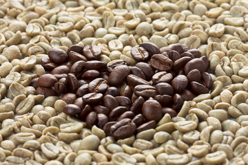 Coffee beans. Washed coffee.