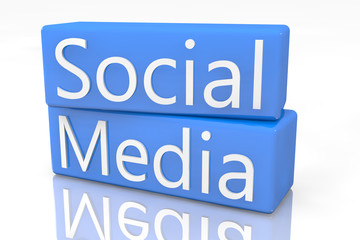 Fototapeta premium Blue Box Social Media