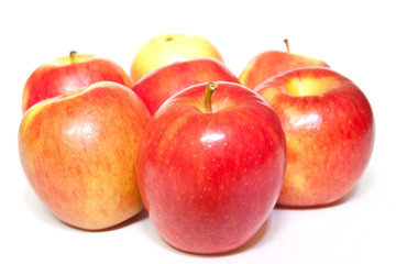 red apples  on white background