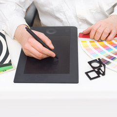 Graphic designer at work