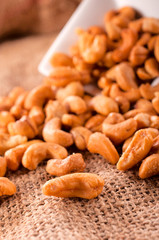 Pile of roasted cashew nuts