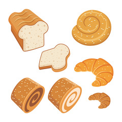Set of loaves and bread