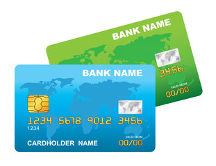 Vector illustration of a plastic credit card.