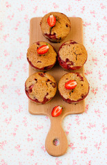 Wholewheat strawberry muffins