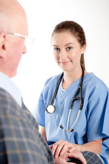 Smiling Nurse / Doctor With Patient