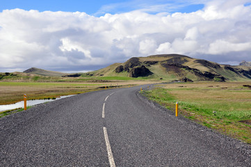 Winding road in Iceland