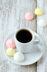 Obraz na płótnie Canvas A Cup of coffee with meringue