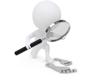 3d humanoid character look the footprint