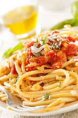 Homemade Bucatini Amatriciana Pasta