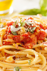 Homemade Bucatini Amatriciana Pasta