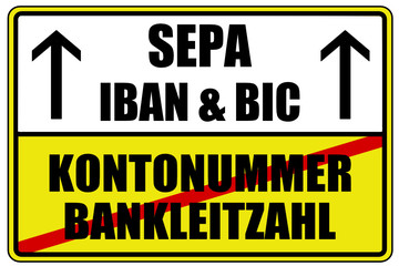 SEPA IBAN BIC Schild  #130613-svg02