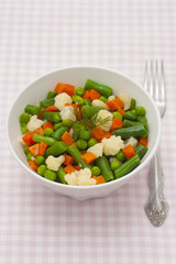 Vegetables in white plate