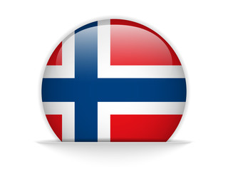 Obraz premium Norway Flag Glossy Button