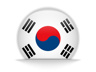 South Korea Flag Glossy Button