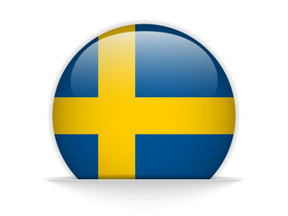 Obraz premium Sweden Flag Glossy Button