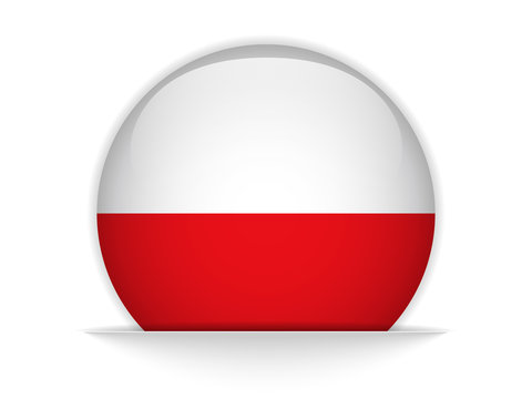 Poland Flag Glossy Button