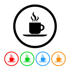 Coffee Icon Vector with Four Color Variations