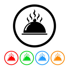 Food Platter Icon Vector with Four Color Variations