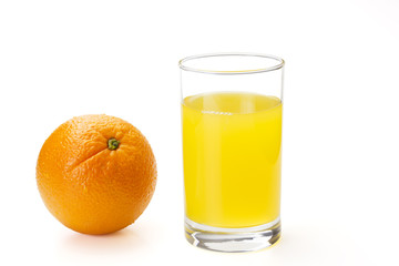 Glass of Orange Juice on white background with clipping path
