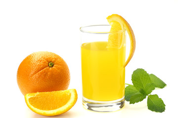 Glass of Orange Juice on white background with clipping path