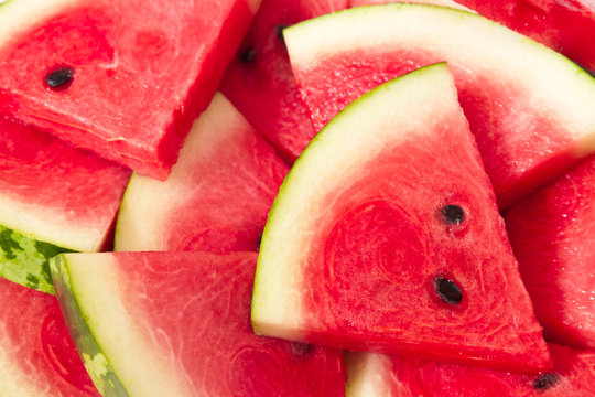 fresh slices of red watermelon