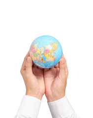Globe ,earth in  hand