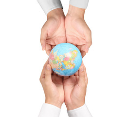 Globe ,earth in  hand