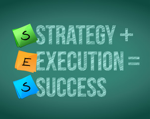 strategy execution to success concept illustration