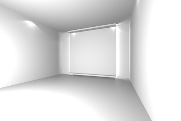 white empty room with decorate wall