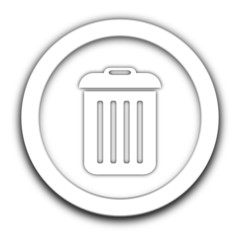 corbeille sur vignette blanche