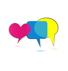 Speech bubbles social media logo vector