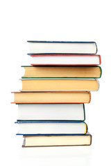 Book heap isolated on white background