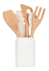 Kitchen utensils in holder