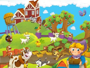 Naklejka na ściany i meble The farm illustration for kids