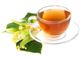 cup of tea and linden flowers