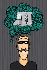 Thief thinking of a heist