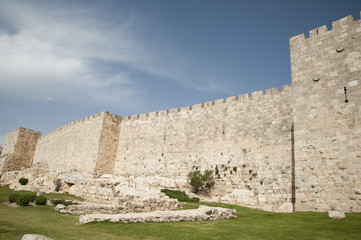 Wall surrounding Old City Jerusalem