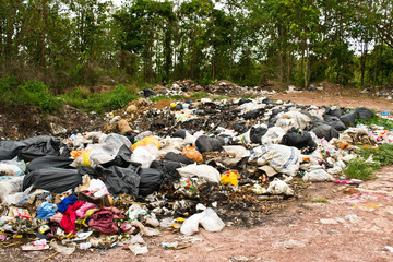 garbage in landfill