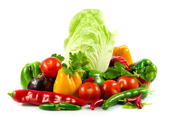 vegetable on isolated white  background
