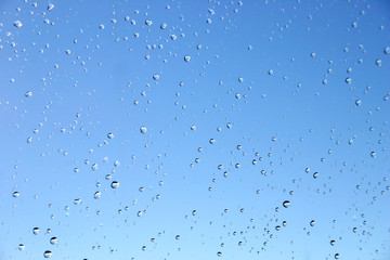 Drops of a rain on glass